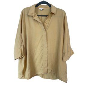COS Yellow Oversized Short Sleeve Button Down Size XS